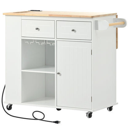 1st Choice Modern Kitchen Island Adjustable Storage with Power Outlet