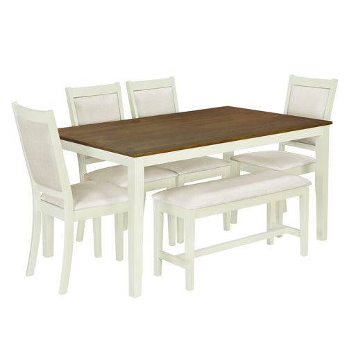 1st Choice Contemporary Rustic Solid Wood Dining Table Set in Brown