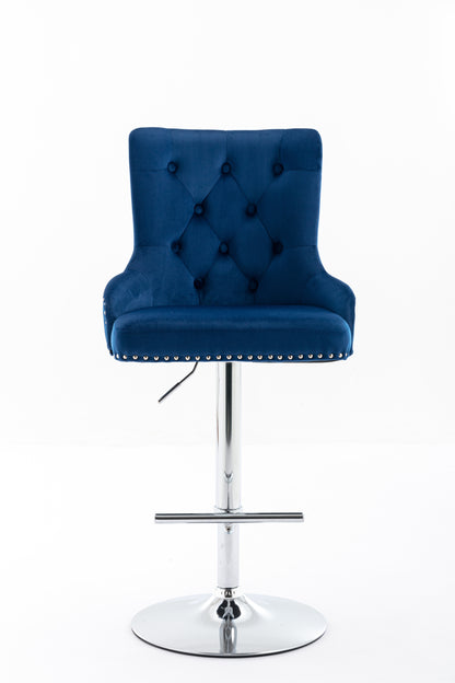 1st Choice Model Swivel Velvet Barstools Adjustable Seat Height