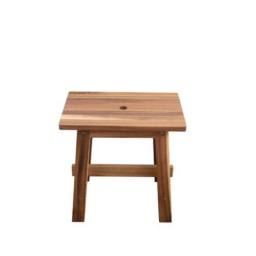 1st Choice Acacia Wood Stool Rectangle End Table in Natural Color