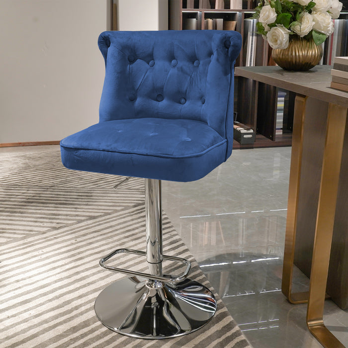 1st Choice Adjustable Upholstered Dining Home Bar Stool Velvet - Set of 2