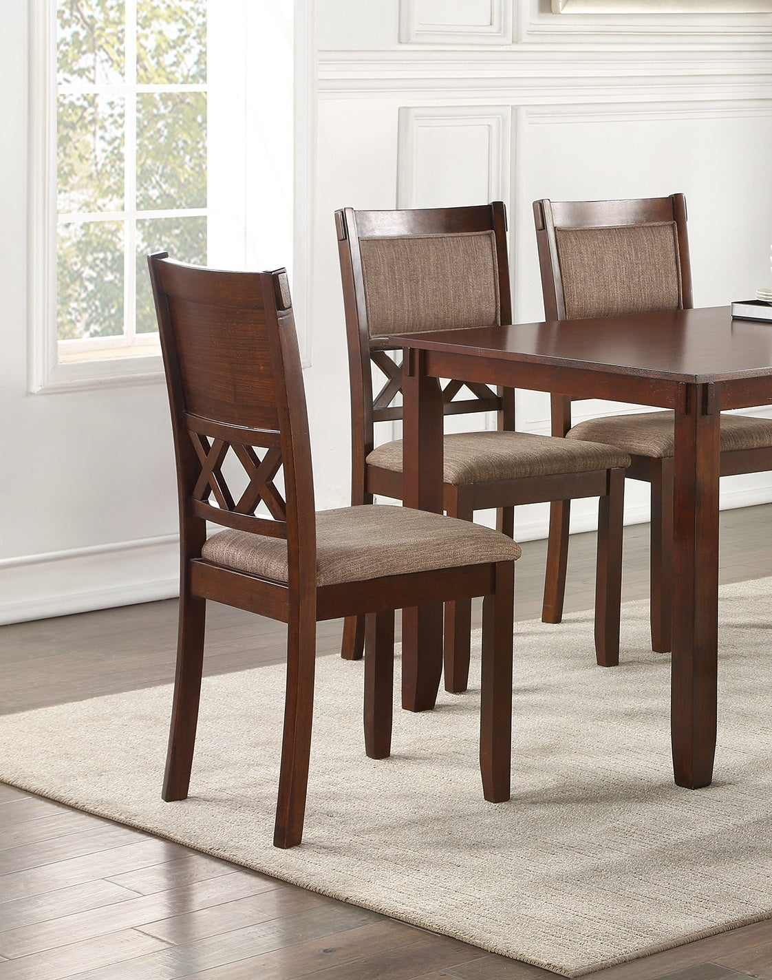 1st Choice Unique Modern 6-Piece Dining Table with 4 Side Chairs Set