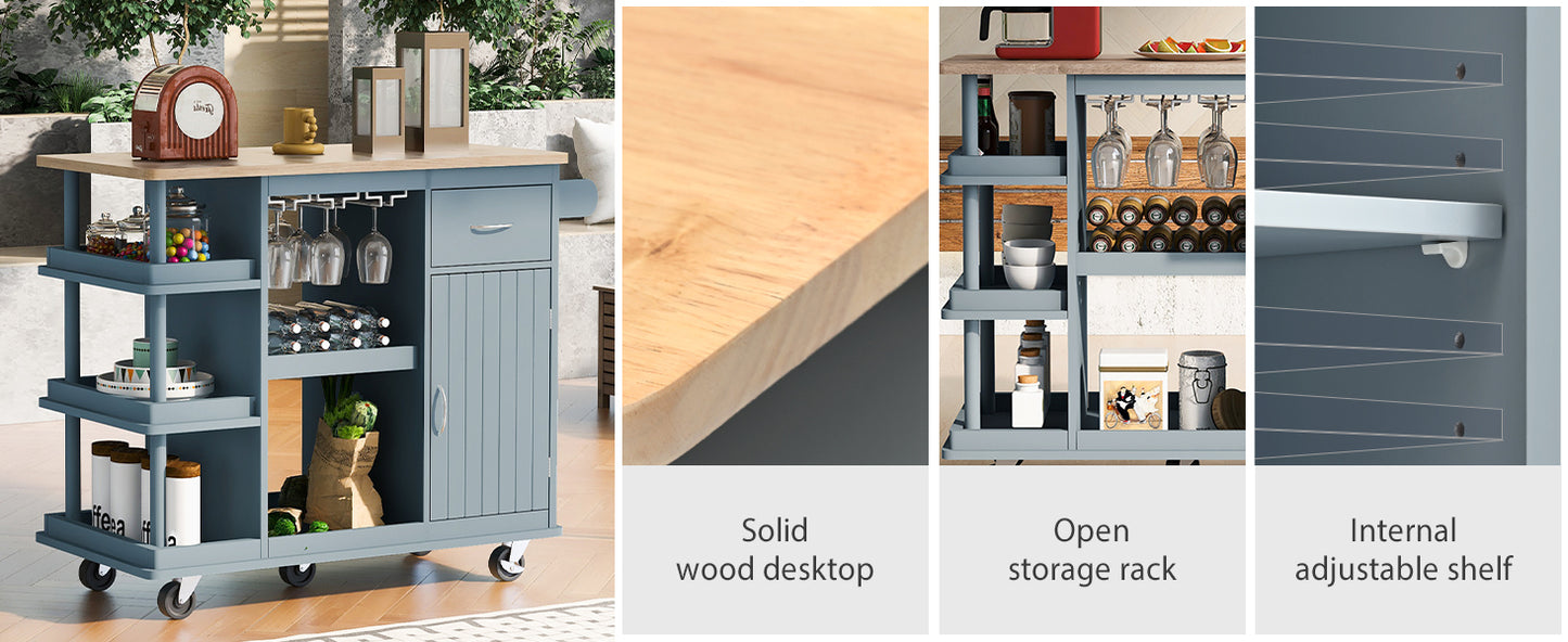 1st Choice Multipurpose Kitchen Cart Cabinet with Side Storage Shelves