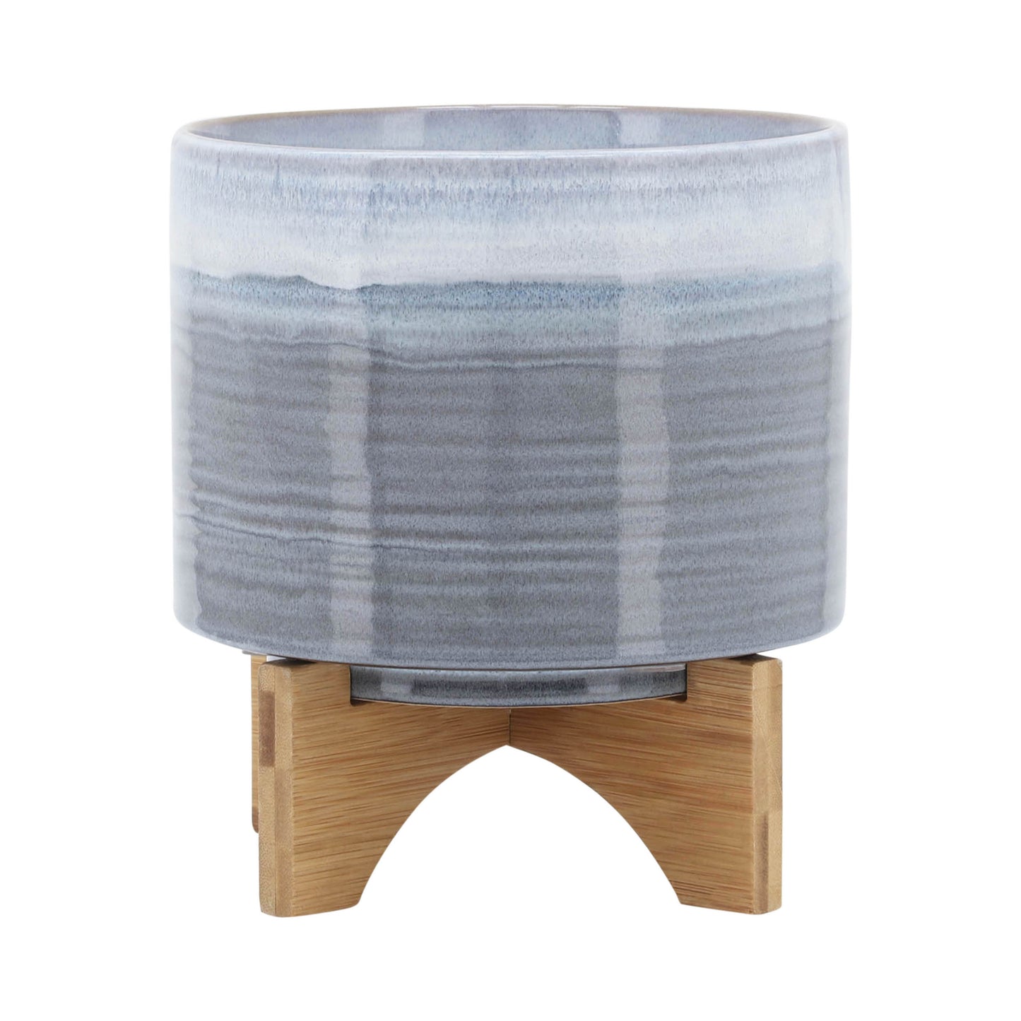 1st Choice Stylish Elegant Ceramic 8" Planter on Stand in Blue Fade