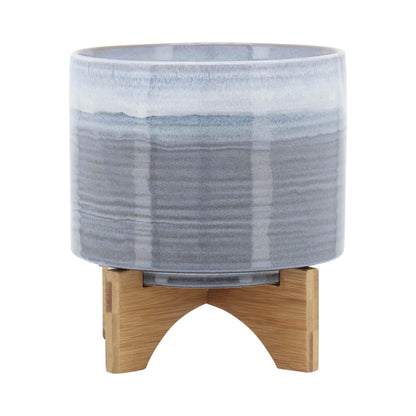 1st Choice Stylish Elegant Ceramic 8" Planter on Stand in Blue Fade
