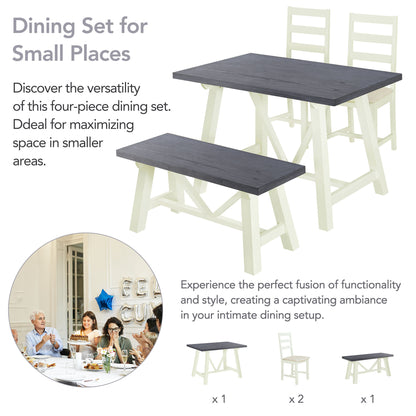 1st Choice 4-Piece Dining Table Set Solid Wood Kitchen Table Set
