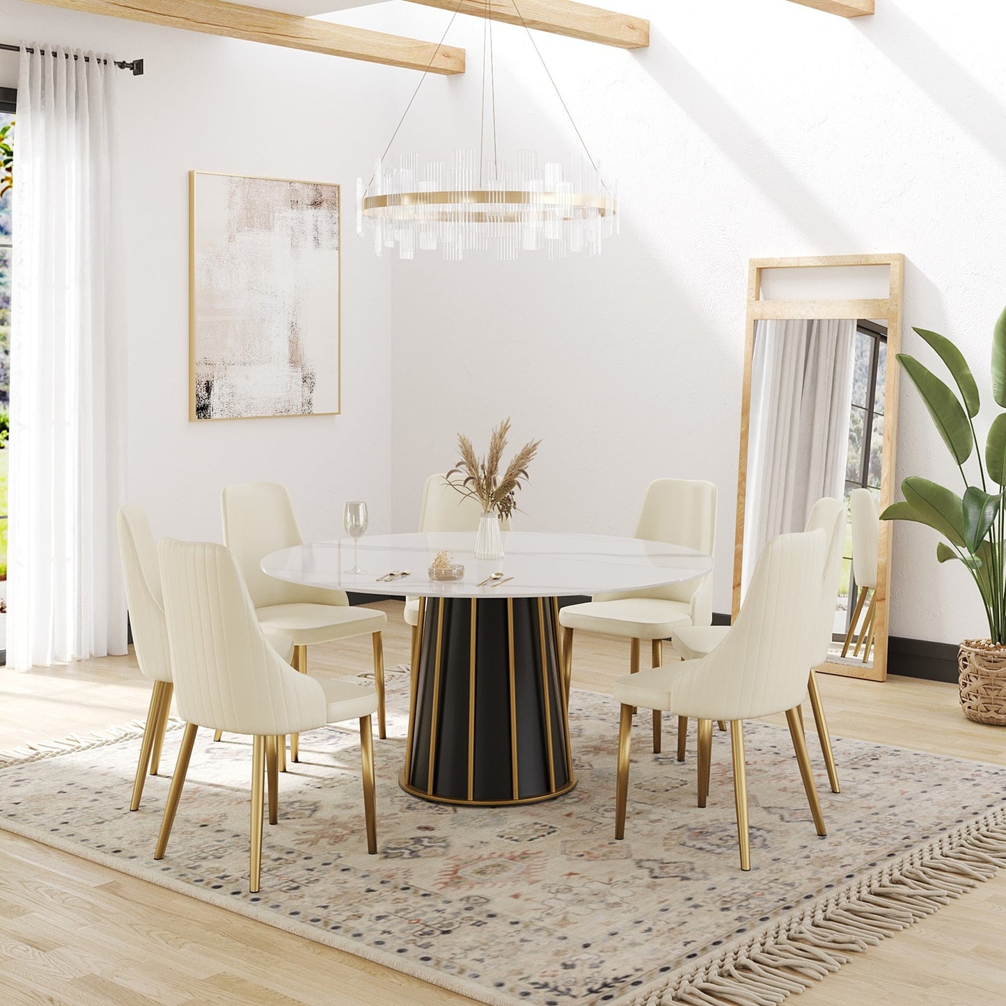 Elevate Your Dining Experience with Our 1stChoice White Marble Dining Table