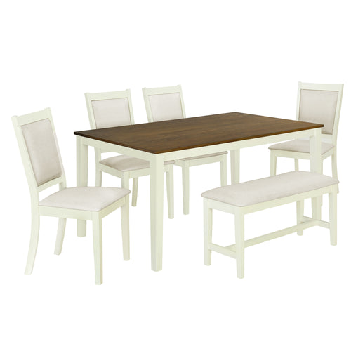 1st Choice Contemporary Rustic Solid Wood Dining Table Set in Brown