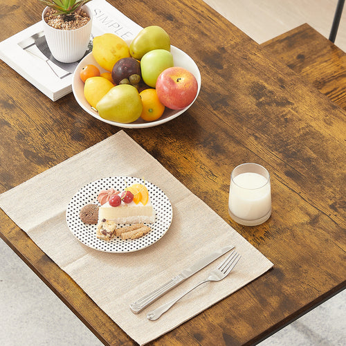 1st Choice Modern Dining Table and Chair Set With Curved Back in Rustic Brown