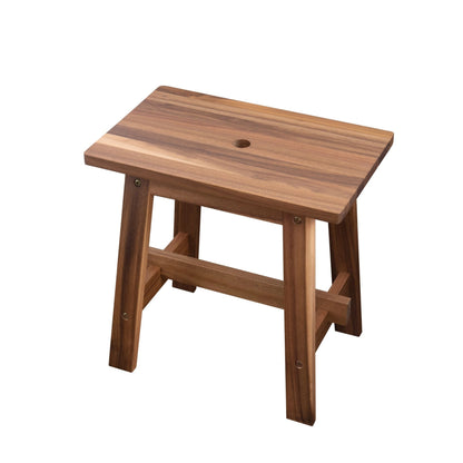 1st Choice Acacia Wood Stool Rectangle End Table in Natural Color