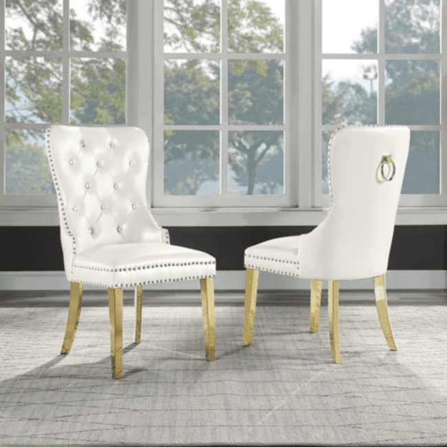 1st Choice Modern Tufted Accent Upholstered Dining Chairs- Set of 2