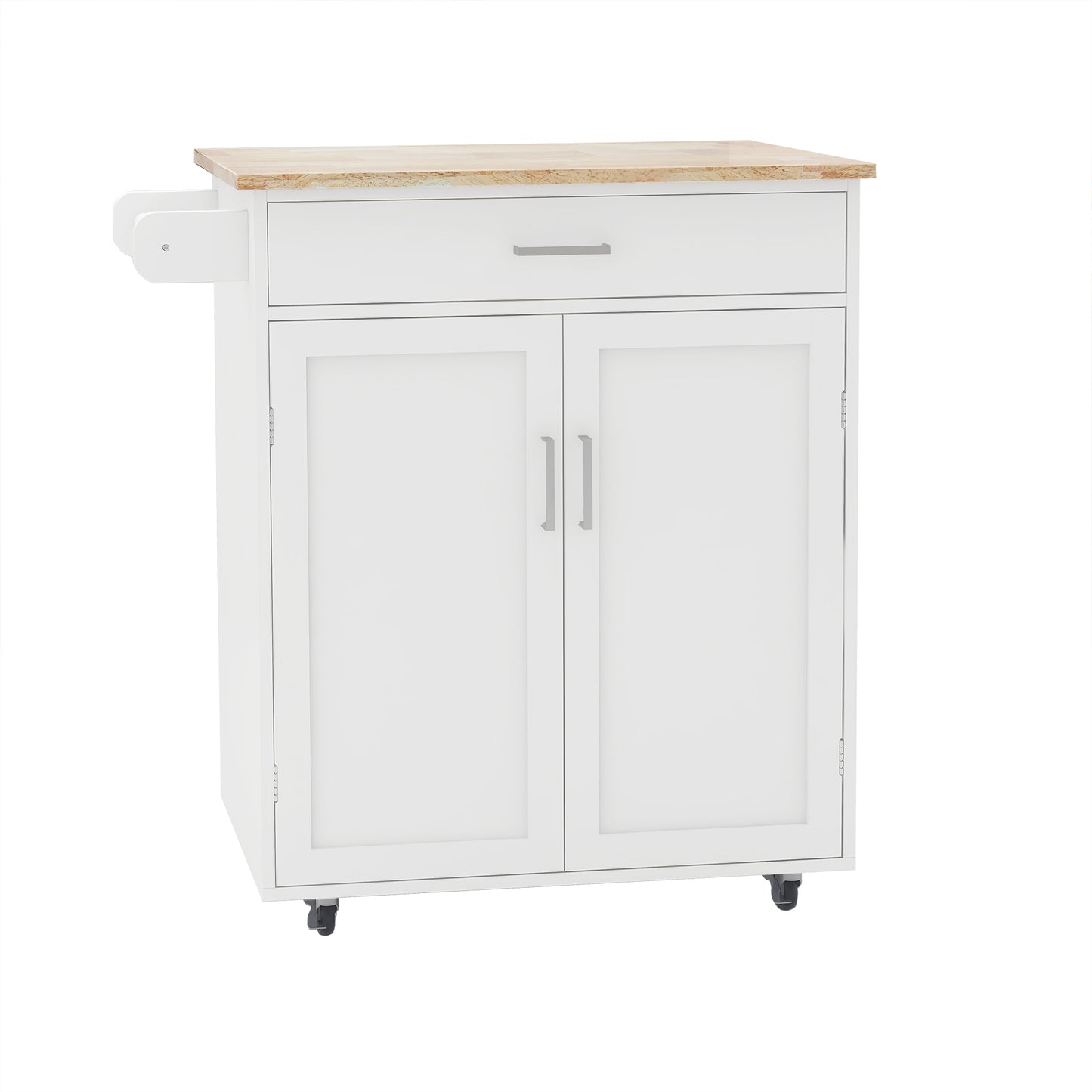 1st Choice Modern Kitchen Island Rolling Trolley Cart With Towel Rack
