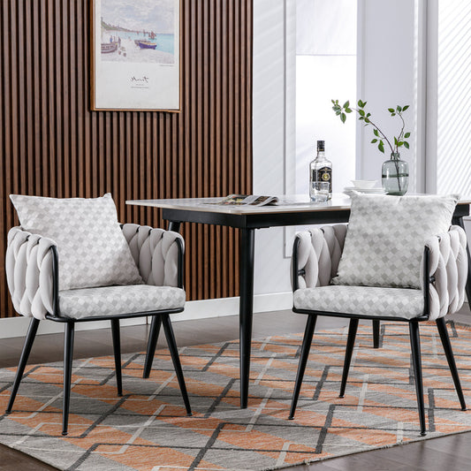 1st Choice Modern Velvet Accent Living Room Beige Dining Chairs Set of 2