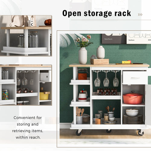 1st Choice Multipurpose Kitchen Cart Cabinet with Side Storage Shelves