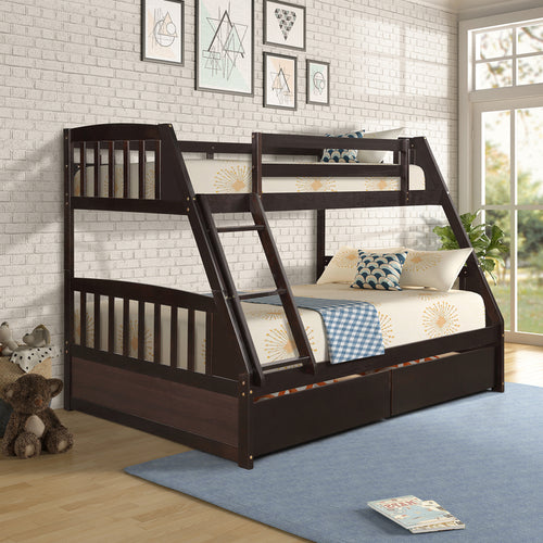 1st Choice Elevate Your Sleep with the Espresso Twin Storage Bunk Bed - Solid Pine