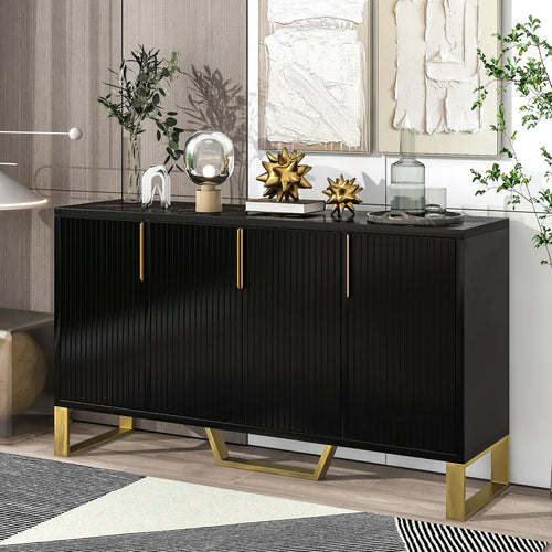 1st Choice Modern Sideboard with Four Doors Metal Handles & Legs