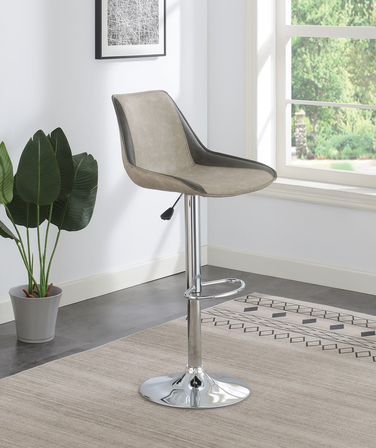 1st Choice Luxurious Adjustable Bar Stools in Light Grey | Contemporary & Modern