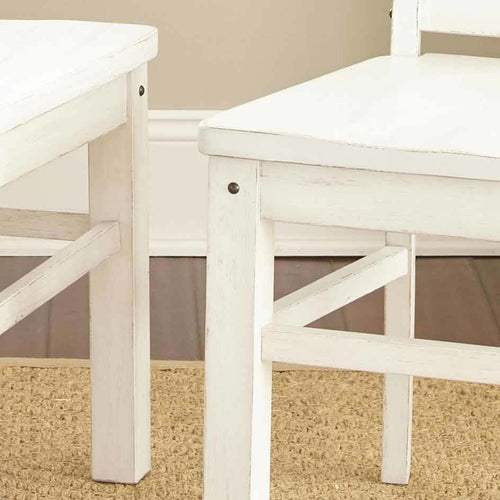 1st Choice Modern Farmhouse Side Chairs in Distressed Antique White - Set of 2
