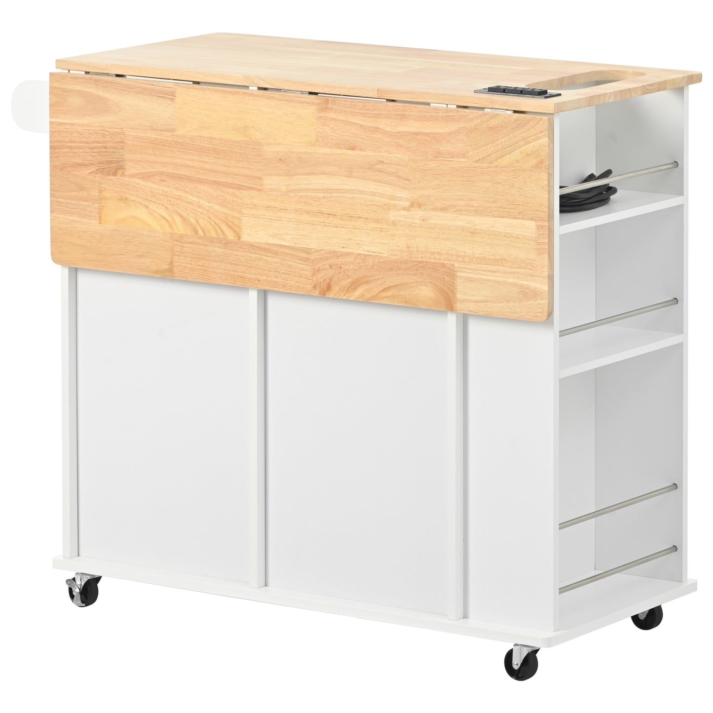 1st Choice Modern Kitchen Island Adjustable Storage with Power Outlet