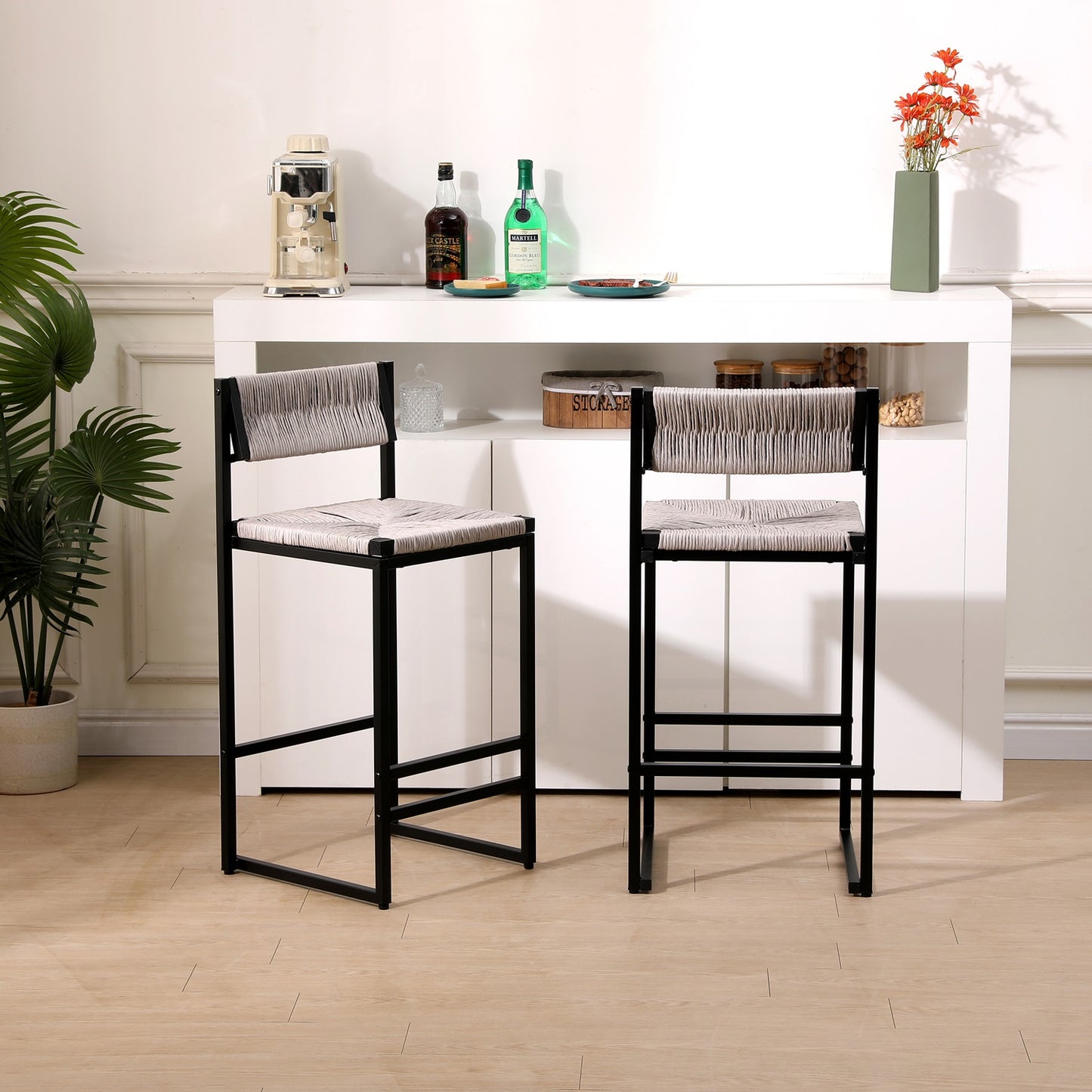 1st Choice Chic Farmhouse Bar Stools with Back