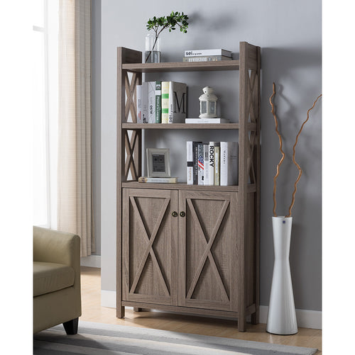 1st Choice Modern Stylish Wood Bookcase Storage in Dark Taupe