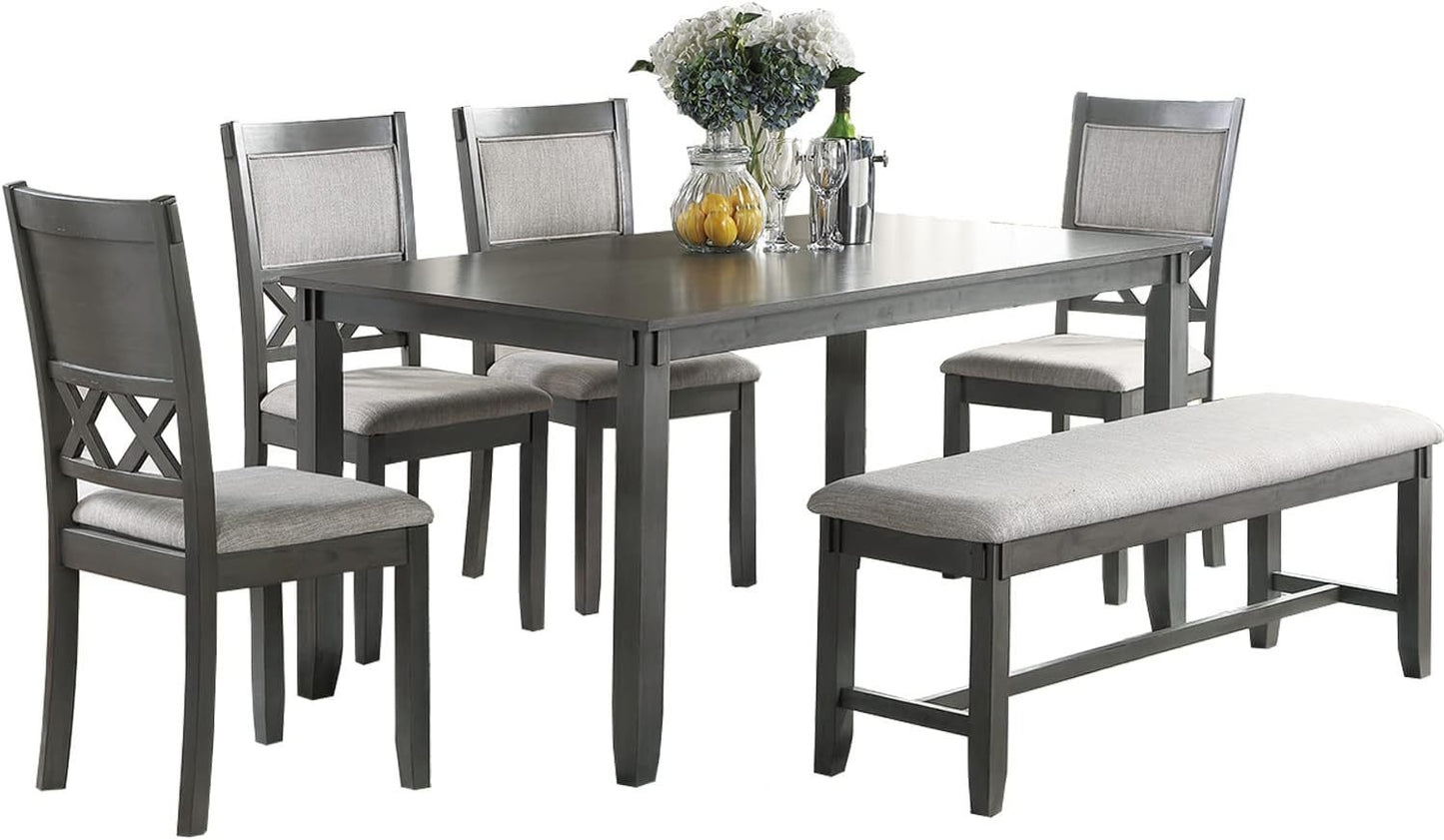 1st Choice Modern Unique Modern 6-Piece Dining Table Set Furniture