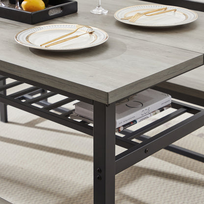1st Choice Modern 3-Piece Kitchen Table Dining Room Set with 2 Benches