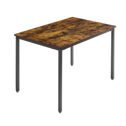 1st Choice Modern Dining Table and Chair Set With Curved Back in Rustic Brown