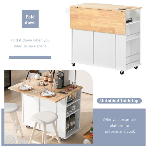 1st Choice Modern Kitchen Island Adjustable Storage with Power Outlet