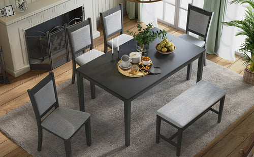1st Choice Rustic Solid Wood Dining Table Set - Grey Farmhouse Furniture