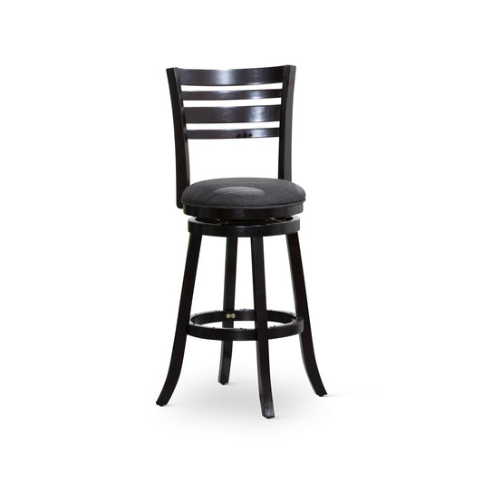 1st Choice Modern 30" Bar Height Slat Back Swivel Stool in Espresso Finish