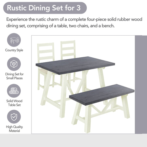 1st Choice 4-Piece Dining Table Set Solid Wood Kitchen Table Set