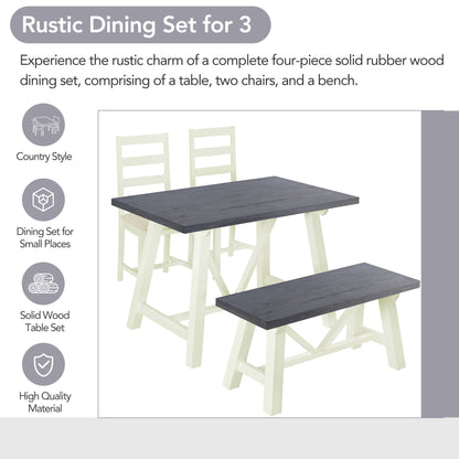 1st Choice 4-Piece Dining Table Set Solid Wood Kitchen Table Set