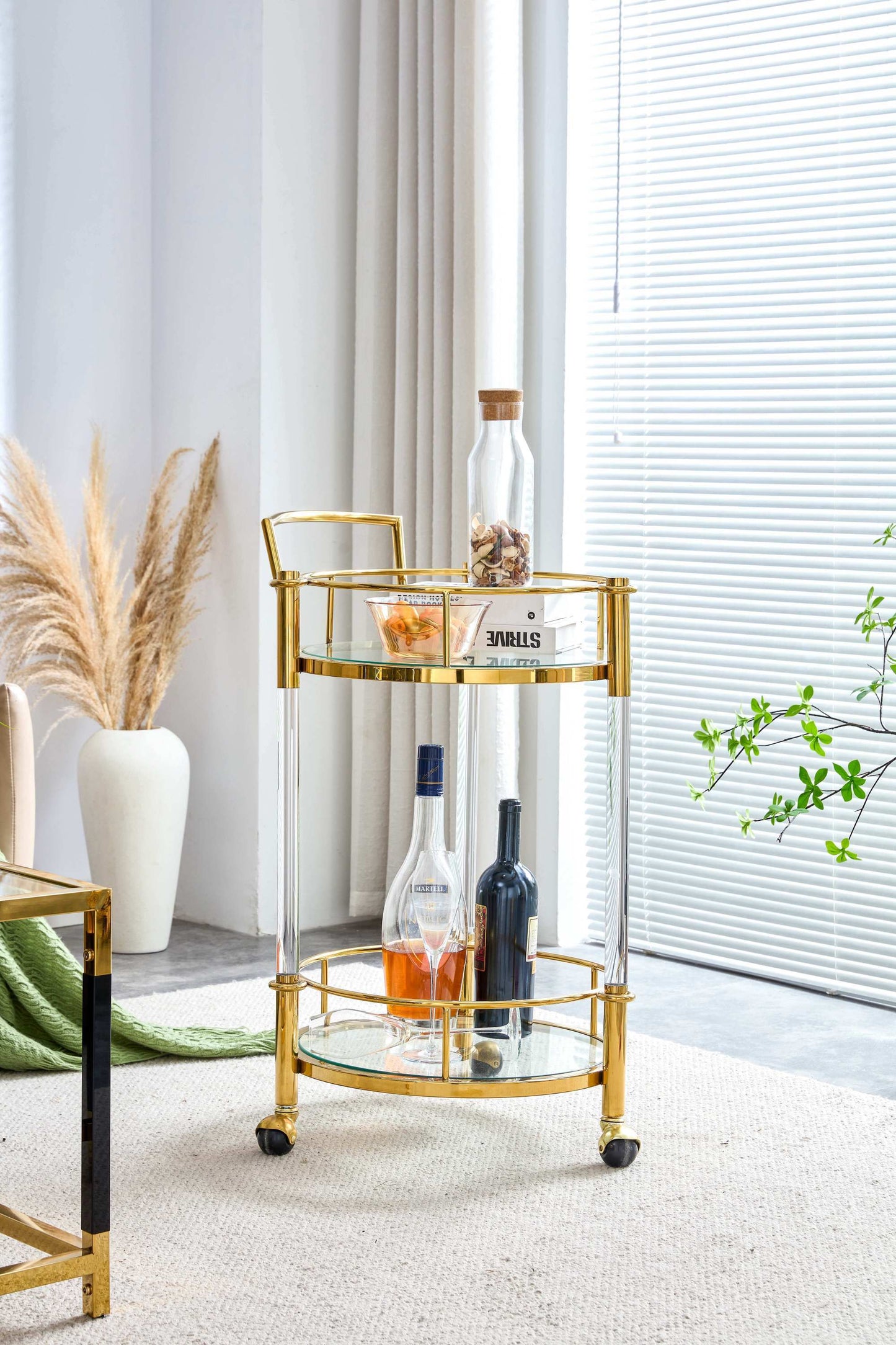 1st Choice Modern Mobile Bar Serving Wine Cart Storage in Stainless Steel