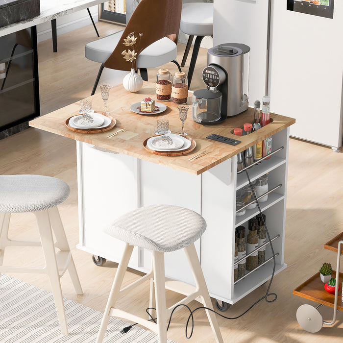 1st Choice Modern Kitchen Island Adjustable Storage with Power Outlet
