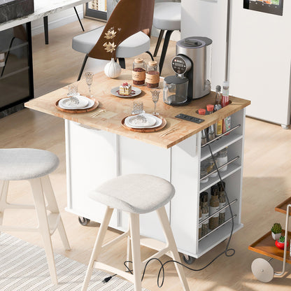 1st Choice Modern Kitchen Island Adjustable Storage with Power Outlet