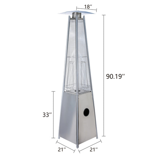 1st Choice Pulse ignition Iron Glass Tube Pyramid Outdoor Flame Heater
