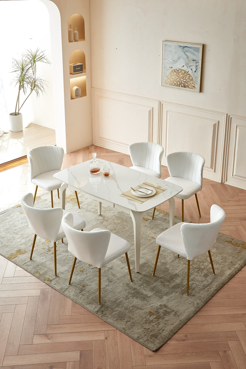 1st Choice Modern Living Dining Room Velvet Accent Chairs - Set of 2