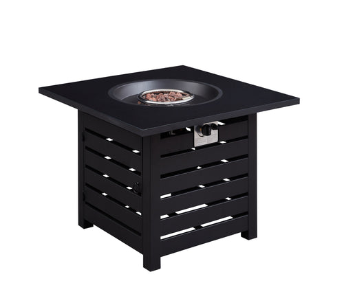 1st Choice 40000 BTU Square Black Metal Propane Gas Fire Pit Table