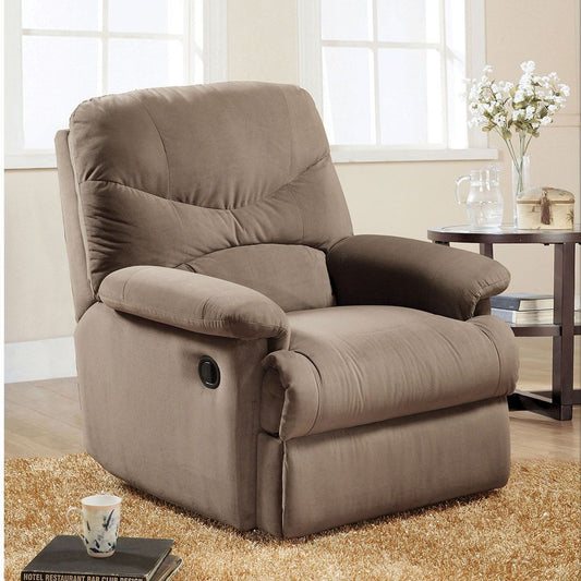 1st Choice Stylish Living Room Motion Recliner in Light Brown Microfiber