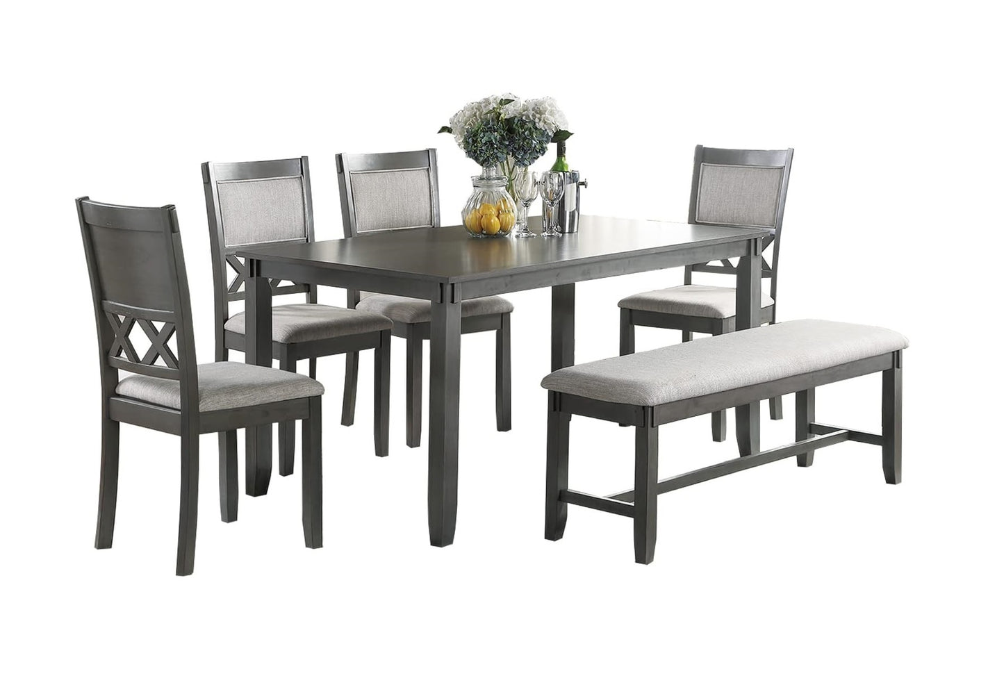 1st Choice Modern Unique Modern 6-Piece Dining Table Set Furniture