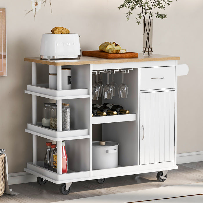 1st Choice Multipurpose Kitchen Cart Cabinet with Side Storage Shelves