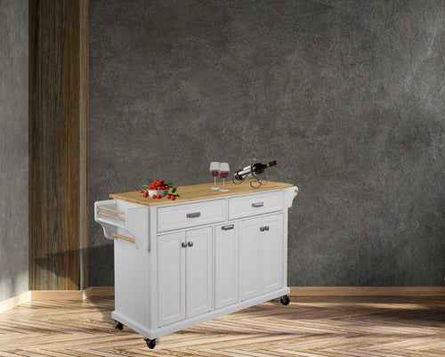 1st Choice Cambridge Natural Wood Top Kitchen Island with Storage