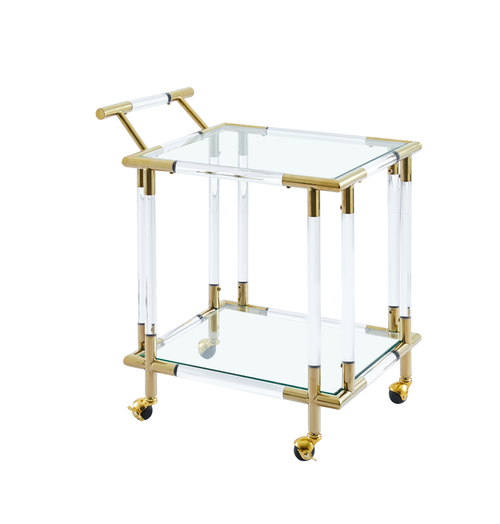 1st Choice Golden Kitchen Mobile Bar Cart Serving Wine Rack with Wheels