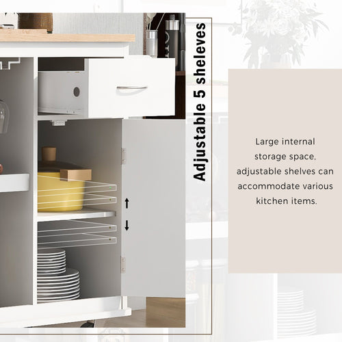 1st Choice Multipurpose Kitchen Cart Cabinet with Side Storage Shelves