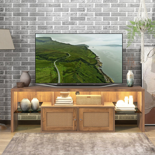 1st Choice Modern 60" TV Stand Cabinet with LED Light Adjustable Color