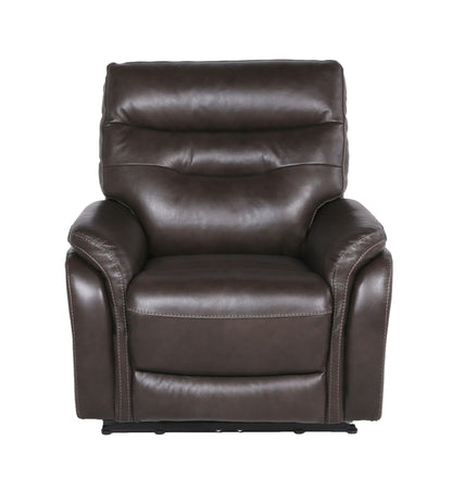 1st Choice Contemporary Top-Grain Leather Recliner Set Power Footrest