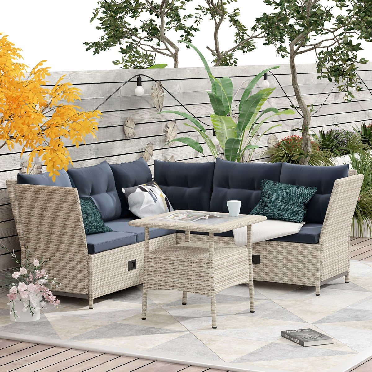 1st Choice 4-Piece All Weather Reclinable Chaise Lounge for Ultimate Comfort
